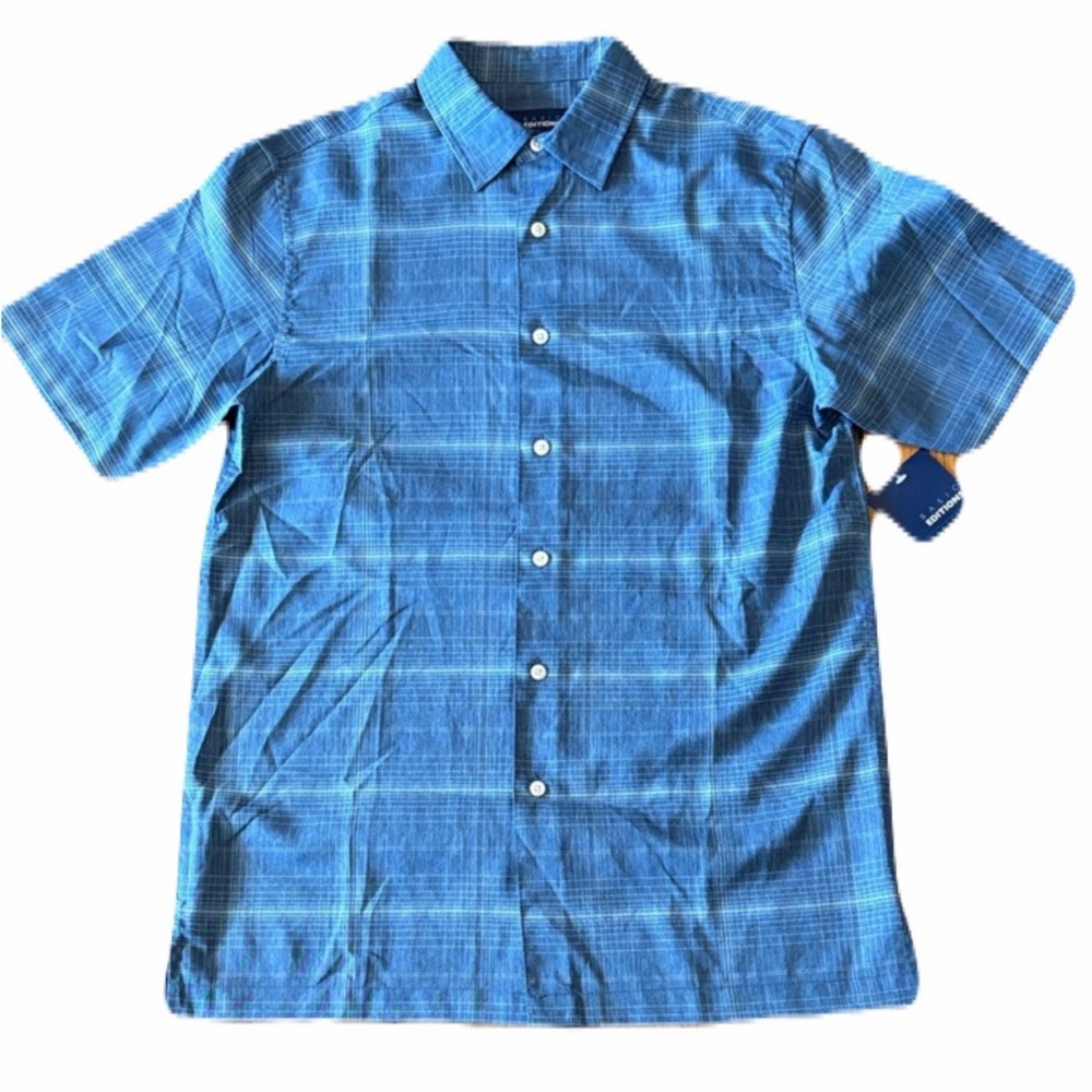 Basic Editions Blue Checkered Casual Shirt Size S